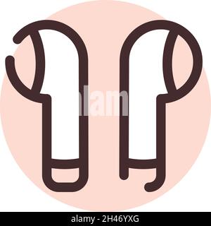 Bluetooth headphones, illustration, vector, on a white background. Stock Vector