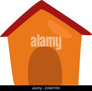 Dog house, illustration, vector, on a white background. Stock Vector