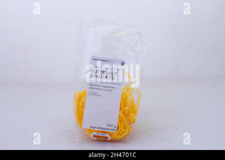 Johannesburg, South Africa - Woolworths Food butternut spaghetti isolated on a clear background Stock Photo