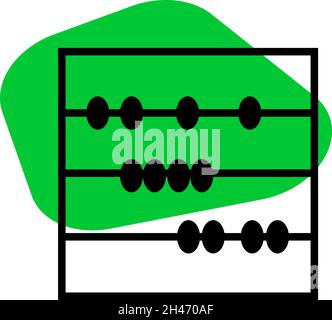 Black abacus, illustration, vector, on a white background. Stock Vector