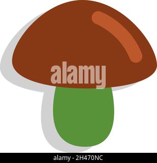 Green mushroom, illustration, vector, on a white background. Stock Vector