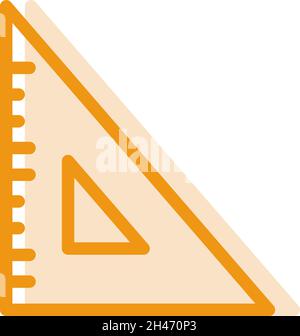 Orange school ruler, illustration, vector, on a white background. Stock Vector