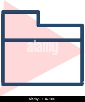 Pink folder, illustration, vector, on a white background. Stock Vector