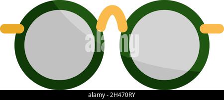 Green teachers glasses, illustration, vector, on a white background. Stock Vector