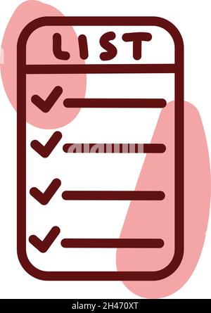 Shopping list, illustration, vector, on a white background. Stock Vector