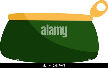 Green pencil case, illustration, vector, on a white background. Stock Vector