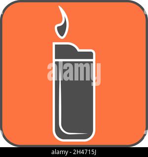 Smoking lighter, illustration, vector, on a white background. Stock Vector