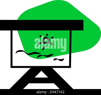 Art blackboard, illustration, vector, on a white background. Stock Vector
