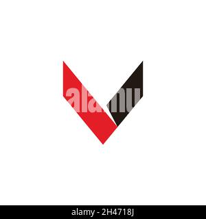 letter v simple geometric motion colorful logo vector Stock Vector