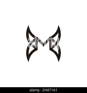 letter m simple geometric grunge design logo vector Stock Vector