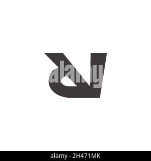 letter dv simple geometric shape sharp design logo vector Stock Vector