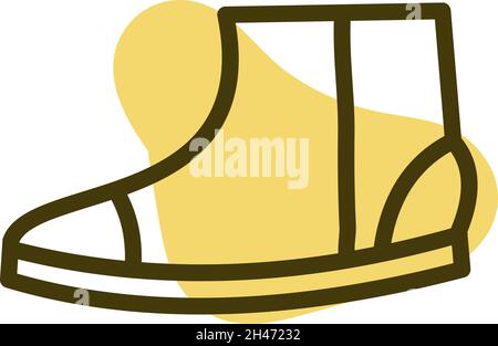 Simple yellow boots, illustration, vector, on a white background. Stock Vector