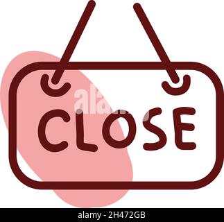 Store closed, illustration, vector, on a white background. Stock Vector