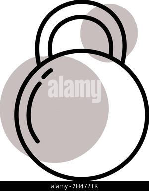 Small fitness dumbbell, illustration, vector, on a white background. Stock Vector