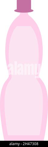 Pink water bottle, illustration, vector, on a white background. Stock Vector