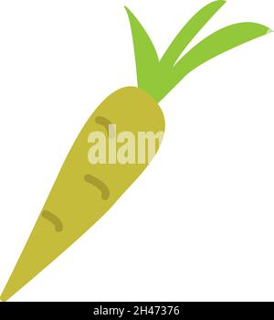 Green carrot, illustration, vector, on a white background. Stock Vector