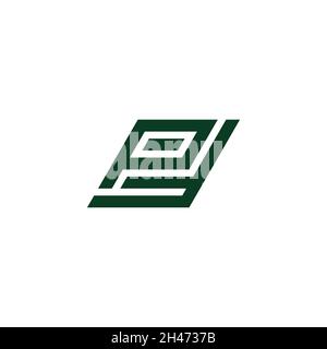 letter pt square polygon geometric line logo vector Stock Vector