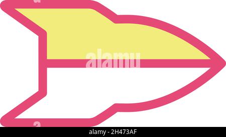 Red rocket transport, illustration, vector, on a white background. Stock Vector