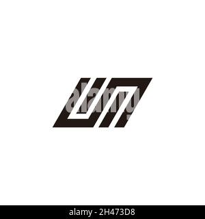 letter un nu simple stripes geometric logo vector Stock Vector