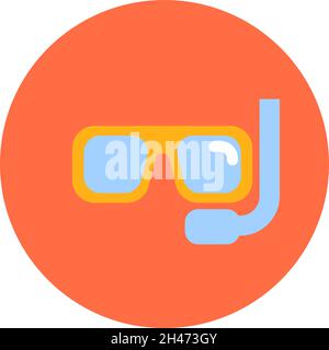 Vacation snorkling goggles, illustration, vector, on a white background. Stock Vector