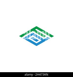 letter fd abstract mountain sea natural symbol logo vector Stock Vector