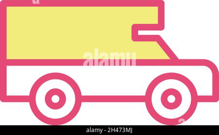 Travel van, illustration, vector, on a white background. Stock Vector