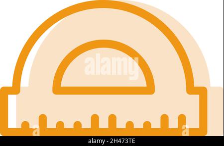 Orange degree ruler, illustration, vector, on a white background. Stock Vector
