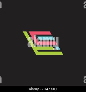 letter ct colorful fast movement motion geometric logo vector Stock Vector