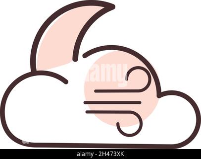 Windy night, illustration, vector, on a white background. Stock Vector