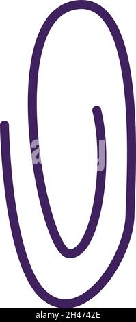 Purple clip pin, illustration, vector, on a white background. Stock Vector