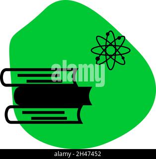 Physics books, illustration, vector, on a white background. Stock Vector