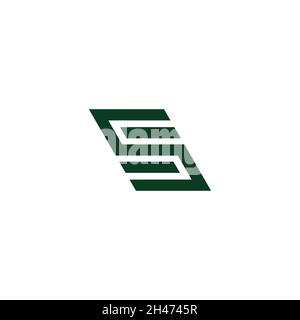 letter s c simple geometric stripes linear logo vector Stock Vector