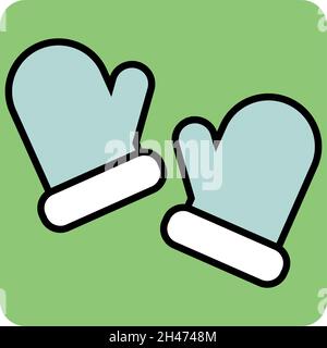 Winter gloves, illustration, vector, on a white background. Stock Vector