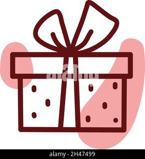 Shopping giftbox, illustration, vector, on a white background. Stock Vector