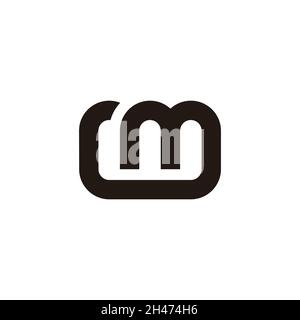 letter lm linked geometric line logo vector Stock Vector