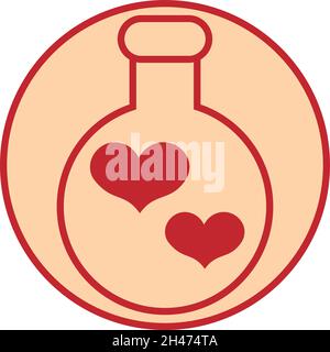 Love potion, illustration, vector, on a white background. Stock Vector