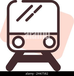 Pink train, illustration, vector, on a white background. Stock Vector