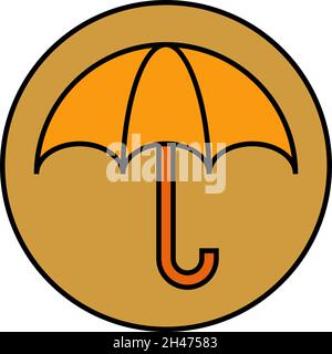 Orange umbrella, illustration, vector, on a white background. Stock Vector