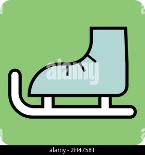 Winter roller skates, illustration, vector, on a white background. Stock Vector