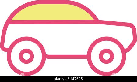 Fast red car, illustration, vector, on a white background. Stock Vector