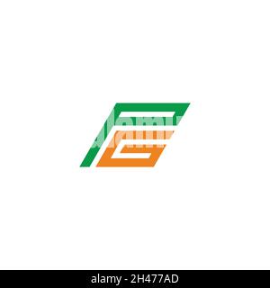 letter pg simple trapeze geometric line logo vector Stock Vector