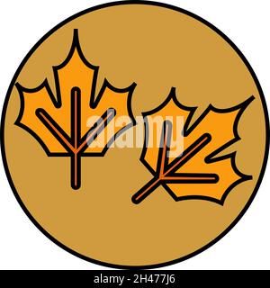 Two leaves, illustration, vector, on a white background. Stock Vector