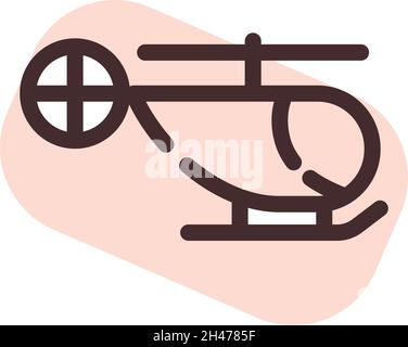 Pink helicopter, illustration, vector, on a white background. Stock Vector