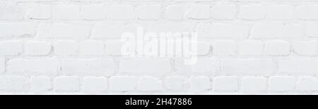 brick wall painted white web banner background Stock Photo