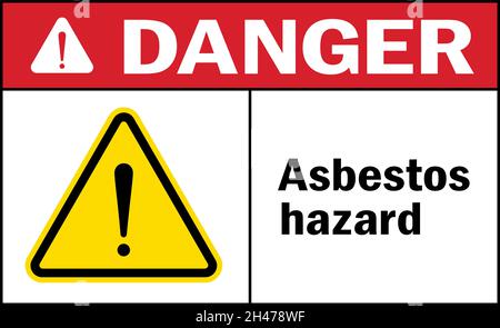 Asbestos hazard danger sign. Chemical safety signs and symbols. Stock Vector