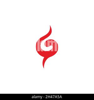 letter g curves spiral shape flame symbol logo vector Stock Vector