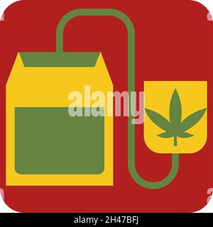 Canabis tea, illustration, vector, on a white background. Stock Vector