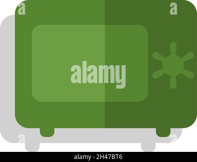 Green safe, illustration, vector, on a white background. Stock Vector