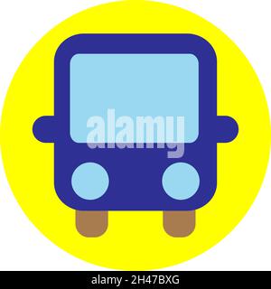 Blue bus, illustration, vector, on a white background. Stock Vector