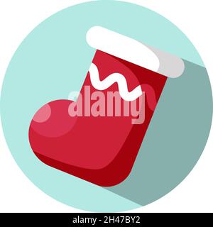 Christmas boot, illustration, vector, on a white background. Stock Vector